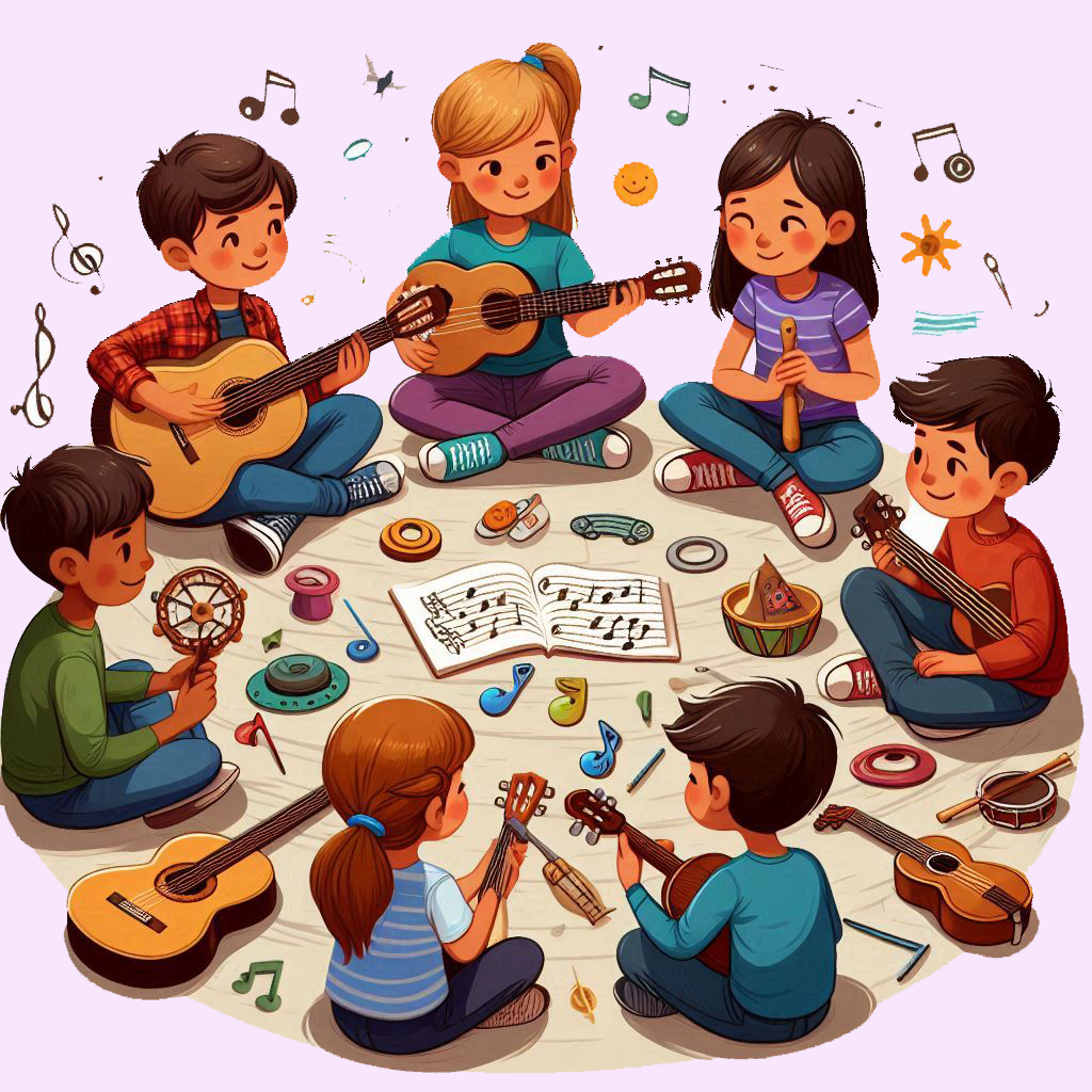 Kids circle at class